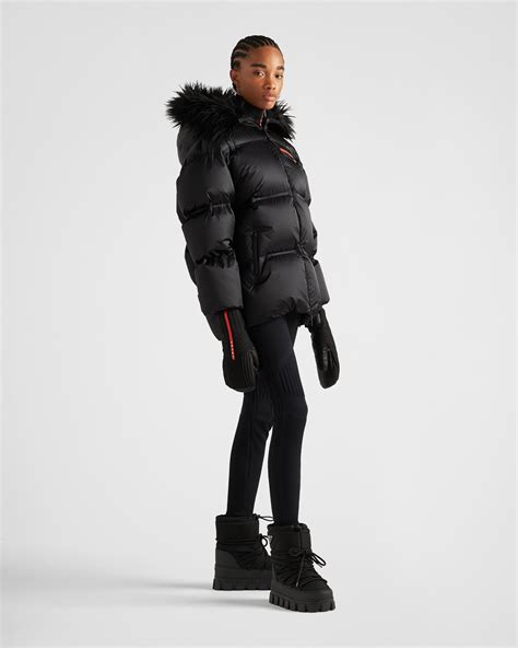 prada gesteppte daunenjacke|Schwarz Daunenjacke aus Nappa.